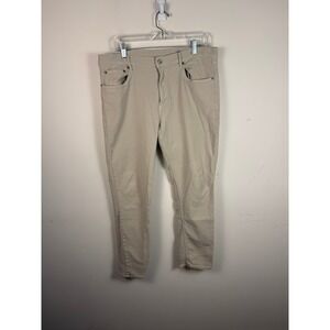 Faherty Stretch Terry 5 Pocket Pants Mens 35x30 Stone Beige MBC0021-STN